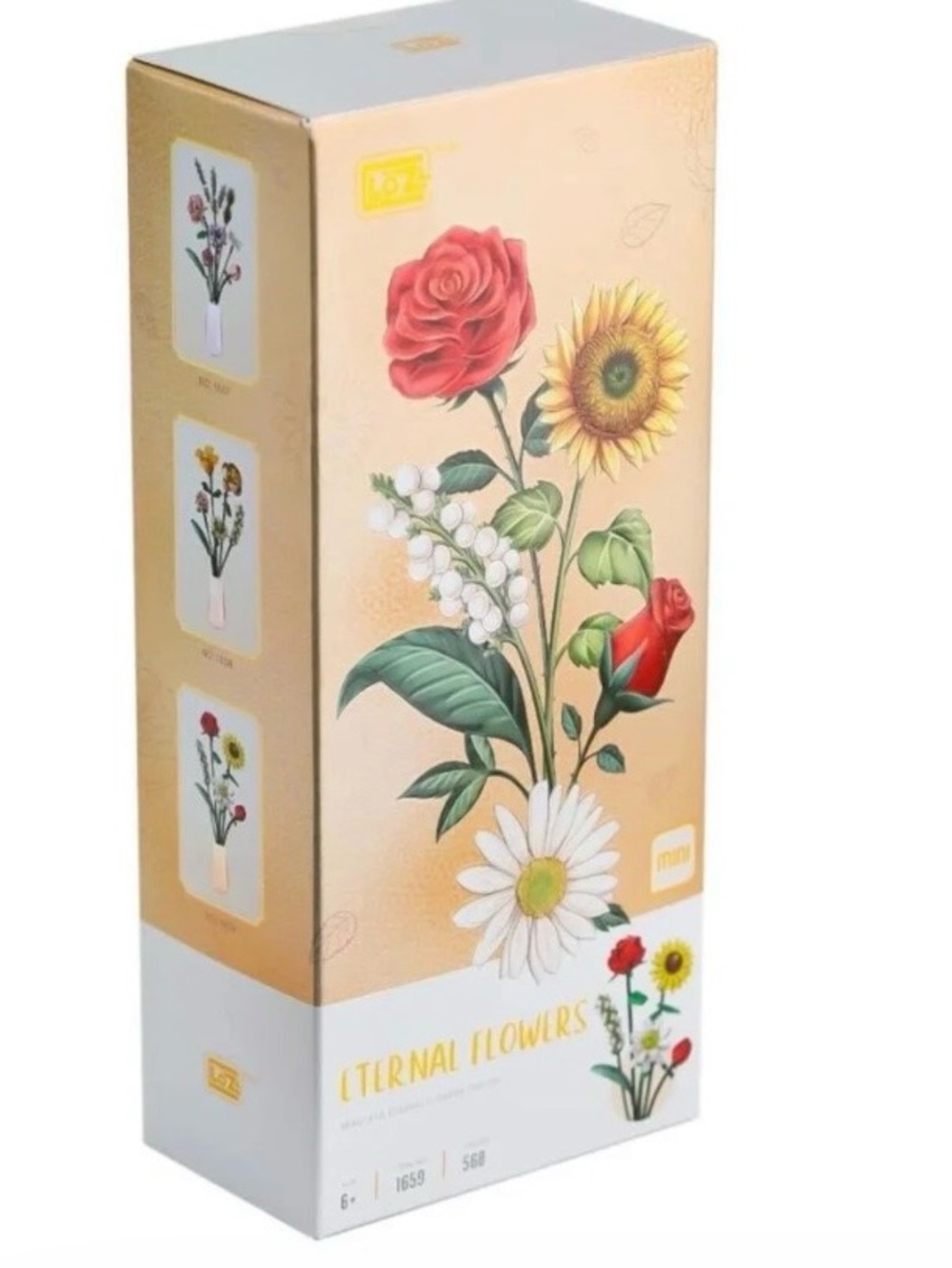 Eternal Flowers Decorative Boxed Floral Set - Pink/Yellow/White